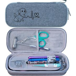 ButterFox Premium Stethoscope Case with Divider and ID Slot for 3M Littmann Classic III, Cardiology IV Diagnostic and More Stethoscopes with Pocket for Nurse Accessories (Gray)