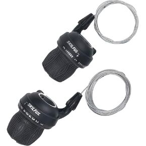 THALOUS Bicycle Twist Shifter Lever 3 x 7 Speed Revoshift Lever 21 Speed Twist Grip Gear for MTB Mountain Bike 1 Pair
