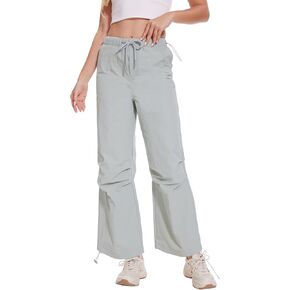 Beautiful Nomad Women's Parachute Pants Wide Leg Y2K Streetwear Baggy Cargo Pants Casual Travel Hiking Pants