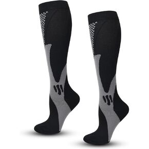 2 pairs plus size compression socks wide calf for Men and women,Knee Calves for Sports Support Socks, Baseball Athletic Socks