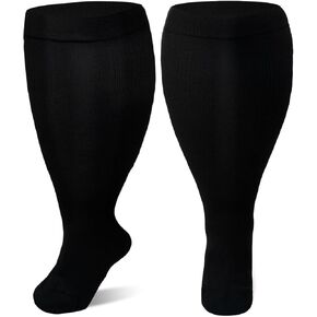 LEOSTEP Wide Calf Compression Socks for Men & Women, Plus Size Knee High Stockings Support for Circulation, Running, Sports