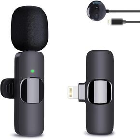 Wireless Lavalier Microphone for iPhone 15/Samsung/Computer-Bluetooth Mini Phone Microphones for Video Recording-in Noise Reduction Chip Time for Video Recording Interview (Type-C 1)