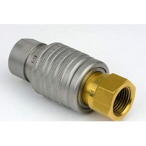 TEMCo 1/2" Female NPT Thread 1/2" Body Pair Hydraulic Coupler ISO 5675 Poppet Valve Quick Connect for Tractors and Ag Equipment Fits Pioneer Parker Format - HF0054 (HF0052 + HF0053)