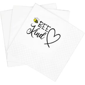 SharkBliss Funny Bee Quotes Cocktail Napkins, 100 Pack Bee Kind Saying Disposable Beverage Bar Paper Cocktail Napkins For Party Table Decor 2-Ply, 5x5" (Bee Kind)