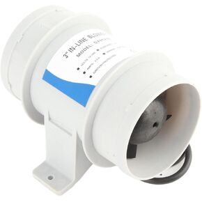 3 in 12V Inline Blower, 5 Blade Fan 3In Interior Diameter Vent Hose Marine Bilge Air Blowe RV air Vent Fan for Yacht Sailboat Boat
