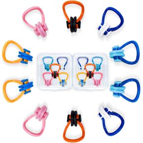 Swimming Nose Clip - 10 Packs Silicone Swim Nose Plugs for Kids (Age 7+) and Adults,Waterproof Pool Nose Plugs for Diving Swimming and Other Water Sports with Storage Box,Multi-Color