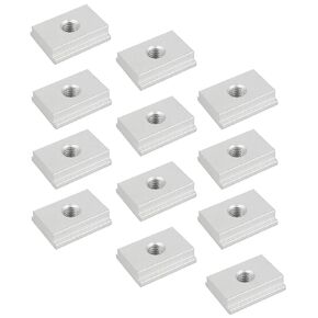 12Pcs M8 T-Slider for T-Slot, Aluminium Alloy Sliding T-nut Threaded T Track Sliding Nut T Sliding Nut Block for Woodworking Tool Jigs Screw Slot Fastener (M8)