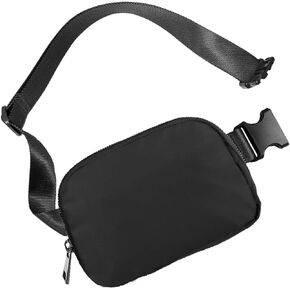 Mini Belt Bag Black Fanny Pack for Women Men Fashionable Small Waist Pack Crossbody Bag for Running,Hiking,Jogging,Cycling (Black fanny bag)