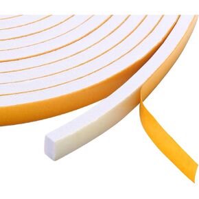 Weather Stripping Door Seal Strip Self Adhesive for Doors and Windows Frame Weather Strip Foam Insulation Tape 2 Rolls × 16.5 Ft Total 33 Ft (White)