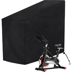 Klmnop Exercise Bike Cover, Waterproof and Dustproof Stationary Bike Cover, Upright Cycling Protective Cover for Indoor & Outdoor Fitness(Black)
