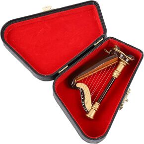 TOYANDONA Mini Harp Vintage Decor Harp Prop Miniature Accessories Harp Model Christmas Decorations Wood Decor Toys Musical Instruments Mini Musical Harp Child Birthday Present Wooden Glue