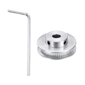 uxcell GT-2 60T Pulley Synchronous Wheel 10mm Bore, Aluminum Timing Pulley 60 Teeth, Fit Width 6mm Timing Belt for 3D Printer CNC Machine (with A Wrench)