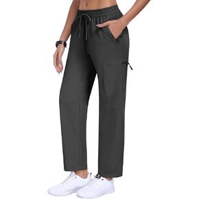 سراويل MoFiz النسائية للمشي لمسافات طويلة خفيفة الوزن للركض بخصر مطاطي سراويل رياضية للخروج كاجوال للسفر مع جيب in Kuwait