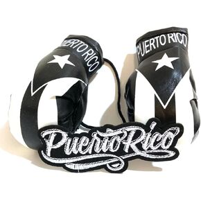 Puerto Rico Boxing Gloves set for car flag hanging rearview mirror Boricua Puerto Rican PR