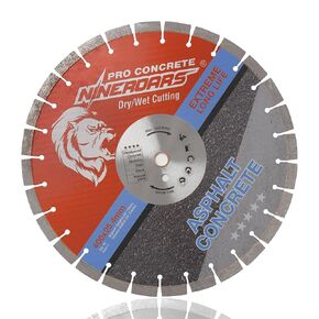 16 inch Segmented Diamond Saw Blade Professional Industrial Road Blade Especially for Asphalt Hard Concrete Dry or Wet Cutting General Purpose, 15mm Segment Height, 1"/20mm Arbor