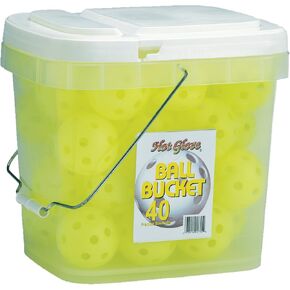 Hot Glove Bucket of Practice Baseballs, Yellow