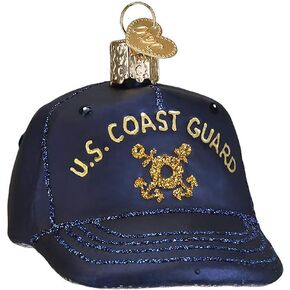 Old World Christmas Ornaments Coast Guard Cap Glass Blown Ornaments for Christmas Tree