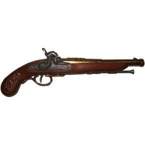 Denix 19th Century French Percussion Dueling Pistol, Brass - Non-Firing Replica
