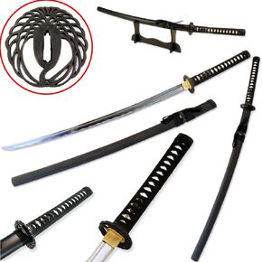 Traditional Japanese Handmade Sharp Katana Samurai Sword with Scabbard and Sword Stand