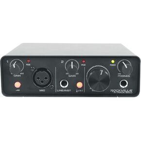 Rockville R-TRACK SOLO USB-C Audio Interface, 24Bit/192kHz, 2 In/2 Out, 48V, Hi-Z Input, Low Noise Preamp, ASIO, Perfect for Musicians, Podcasters
