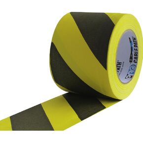 ProTapes Cable Path Cured Rubber Resin Zone Coated Gaffers Tape, 12.5 mil Thick, 30 yds Length, 6" Width, Black/Yellow Stripes (Pack of 1)