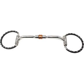 Horse 4.5" Mouth Studded Dee Ring Sweet Iron Snaffle w/Copper Rollers 3511A