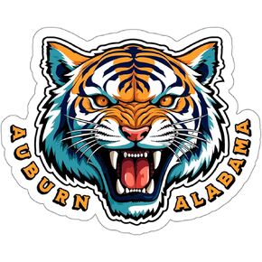 Auburn Alabama Sticker Travel Weatherproof Souvenir Decal Vinyl Small Waterproof for Water Bottle Mug Passport Notebook Laptop Computer Phone Car Stickers Size 4" ID44990