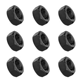 Hex Lock Nuts Self-Locking Nuts with Nylon Inserts for Fasteners M10×1.5mm Carbon Steel, 20Pcs Black