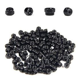 100Pcs M3 Hex Lock Nuts M3x0.5mm Carbon Steel Tiny Nylon Insert Hex Lock Nuts Self-Locking Nuts Zinc Plated Fasteners for Car Garage Ship Mechanical Equipment Hex Self Clinching Nuts Black