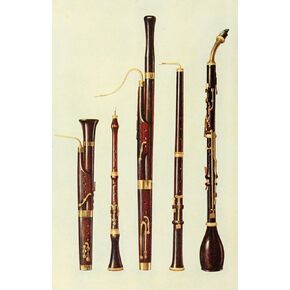 Posterazzi Musical Instruments 1921 Dolciano Oboes Bassoon Basset Horn Poster Print by William Gibb, (18 x 24)