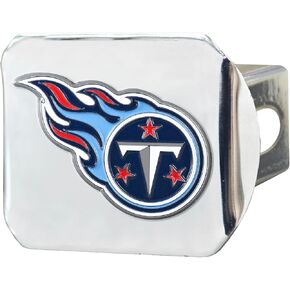 FANMATS - 22618 NFL Tennessee Titans Metal Hitch Cover, Chrome, 2" Square Type III Hitch Cover , Blue