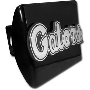 University of Florida Gators "Black with Script Emblem" NCAA College Sports Metal Trailer Hitch Cover Fits 2 Inch Auto Car Truck Receiver