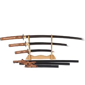 Lyuesword Full Functional Japanese Samurai Sword Set Katana Wakizashi Tanto Set 3 Piece Can Cut Tree