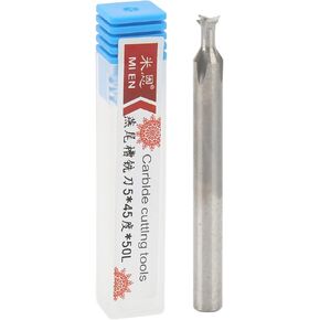 End Mill Cutter Slotting Metal Milling Cutter Alloy 5mm 4 Flutes Universal Shank Type for Industry (5 X 45° X 50L)