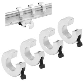 Linear Rail Stop Collar 4Pcs 20mm / 0.79in Shaft Limit Fixing Rings CNC Parts, M4 Screw SBR20 Shaft Collar Linear Rail Stop Collar, Sturdy Aluminum Alloy Locking Collars