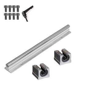Linear Rail Guide SBR16-47.24 inch / 1200mm 1Pcs Linear Rail + 2Pcs 16mm SBR16UU Bearing Blocks, 16mm Linear Motion Slide Guide Rail with Ball Bearings Sliding Block as Heavy Duty CNC Kit
