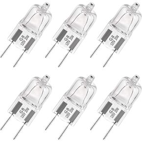 G8 Halogen Light Bulbs 20W 120V Xenon Under Cabinet Lighting Replacements G8 Base 2Pin T4 JCD Type 2700K (Pack of 6)