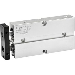 Pneumatic Air Cylinder, TN16-50(TDA16-50), Bore 16mm, Stroke 50mm, Double-Rod Double-Acting Aluminum Pneumatic Air Cylinder, with Magnet, Silver