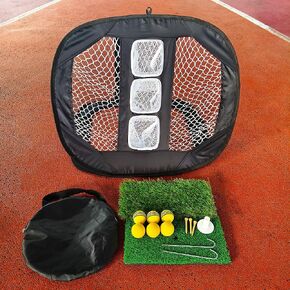 Pop-up Golf Chipping Net Set Square Golf Practice Chipping Net and Foldable Golf Training Kit Target Training for Precision Distance for Backyard Outdoor Indoor Practice Golfer Gift