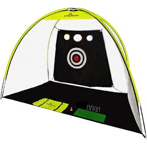 Arch Golf Net, 10 x 7 ft Golf Practice Net and Chipping Net with Impact Target, and Carry Bag for Backyard, Garage, and Indoors