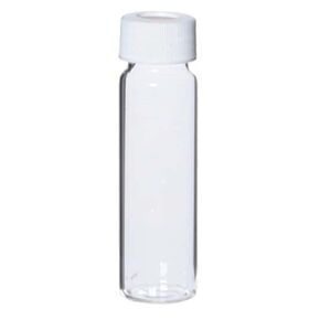 Environmental Express Clear VOA Vials with White Open-Top Septa Caps; 40 mL (72 Pack)
