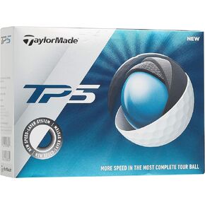 TaylorMade TP5 Golf Balls (One Dozen), White, Large