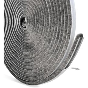 Door Brush Seal, weatherstripping for Windows dust-Proof, Sound Proof Sealing Tape for Window Doors Sliding Doors Window Frames and Wardrobes DIY Dust-Proof Gray 9mm×10m