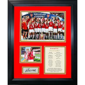 HOFSM.COM Hall of Fame Sports Memorabilia Framed Arsenal F.C. The Invincibles 2003-04 Premier League Champions Facsimile Laser Engraved Signature Auto Soccer Futbol 11"x14"Photo Sig Collage