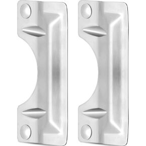 Landhoow 2 Pcs 3 x 7 Inch Latch Guard Plate Cover Stainless Steel Latch Guard Security Plate Door Security Strike Plate Latch Protector, Against Forced Entry Easy to Install
