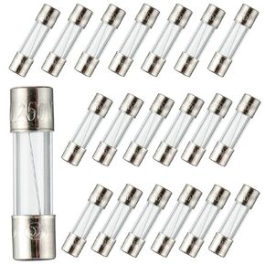BOJACK 5x20mm 2A 2amp 250V 0.2 x 0.78 Inch F2AL250V Fast-Blow Glass Fuses (Pack of 20)