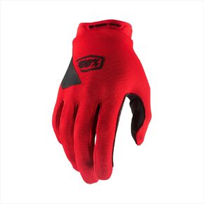 100% Ridecamp Gloves - Motocross & Mountain Biking Gloves - Lightweight Riding Gloves for Men & Women - Red, Small