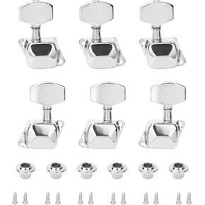 3+3 Guitar Tuning Pegs Keys 3R3L Machine Heads for 6 String Folk or Acoustic Guitar Tuners for Acoustic or Electric Guitar Pegs Guitar Parts