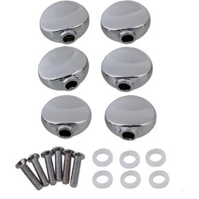Lovermusic Guitar Machine Head Buttons Guitar Tuner Machine Head Tuning Key Replacement Chrome Pack of 6