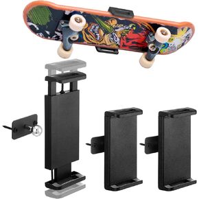Marsui 2 Pack Skateboard Wall Mount Black 360° Rotating Skateboard Deck Wall Mount Skateboard Wall Hanger Adjustable Swivel Vertical or Horizontal Skateboard Display Rack